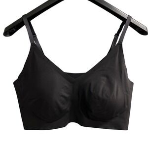 True Bra Womens XL Black Wireless Removeable Pads Everyday Comfort V Neck Lounge